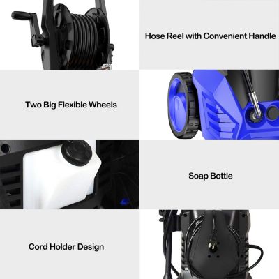 2200W 2.0 GPM Electric Pressure Washer with 5 Nozzles