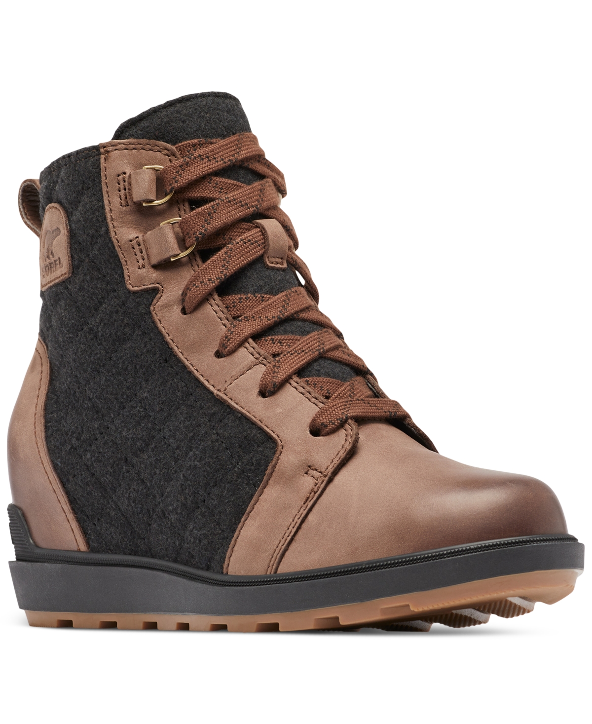 Sorel Evie Ii Waterproof Wedge Bootie In Tobacco/black