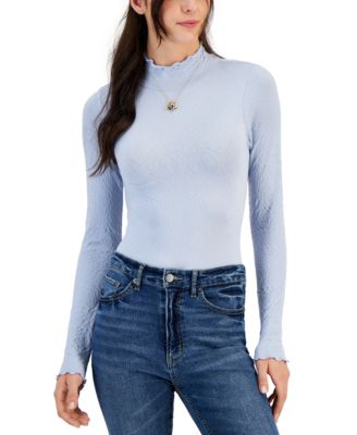 Sugar Moon - Juniors' Textured Long-Sleeve Bodysuit
