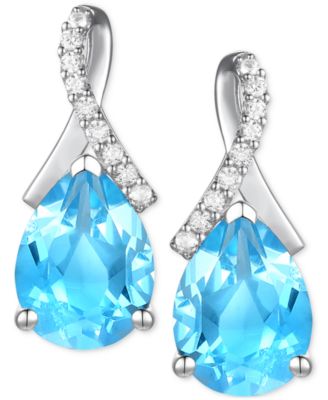 Amethyst (1-7/8 ct. t.w.) & Lab-Grown White Sapphire (1/10 ct. t.w.) Pear Swirl Stud Earrings in 14k Gold-Plated Sterling Silver (Also in Additional Gemstones)