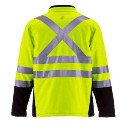 Men's HiVis Insulated Softshell Jacket - High-Visibility, Warm Work Coat, Water-Repellent, Windproof, Reflective Safety Gear