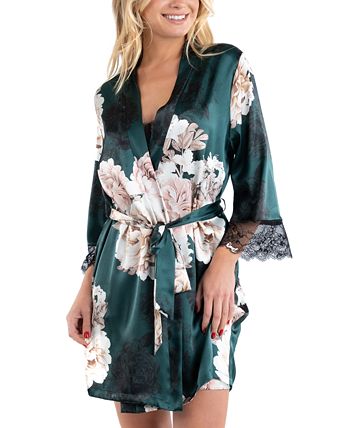 Linea Donatella Women's Aribella 2-Pc. Floral Robe & Chemise Set - Macy's