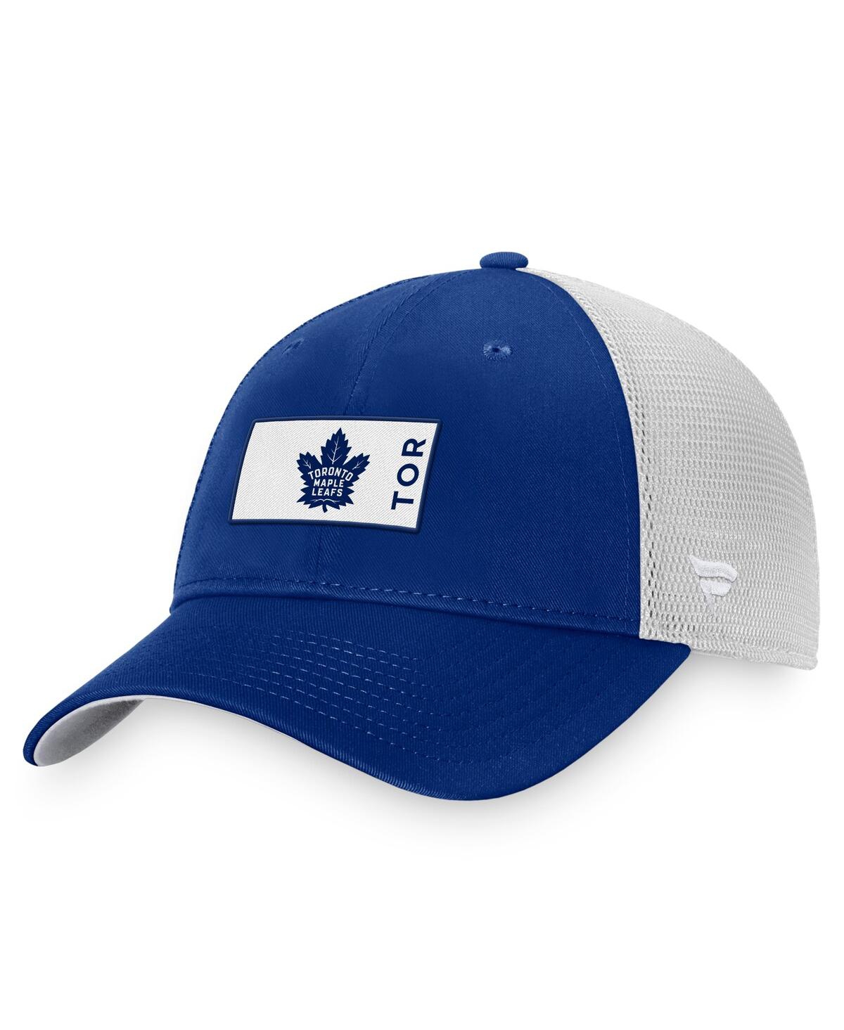 Shop Fanatics Men's  Blue Toronto Maple Leafs Authentic Pro Rink Trucker Snapback Hat