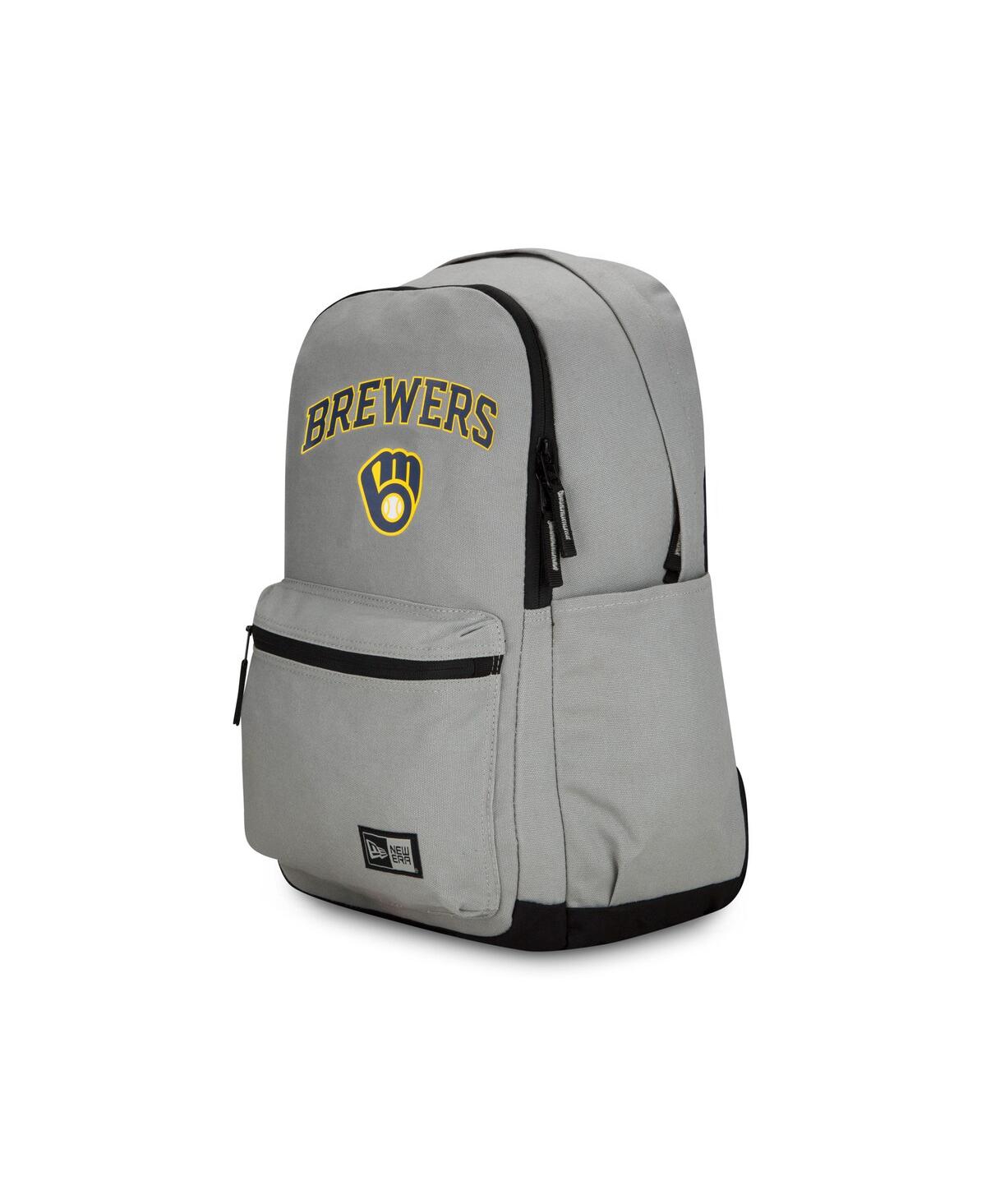 Shop New Era Men's And Women's  Milwaukee Brewers Throwback Backpack In Gray