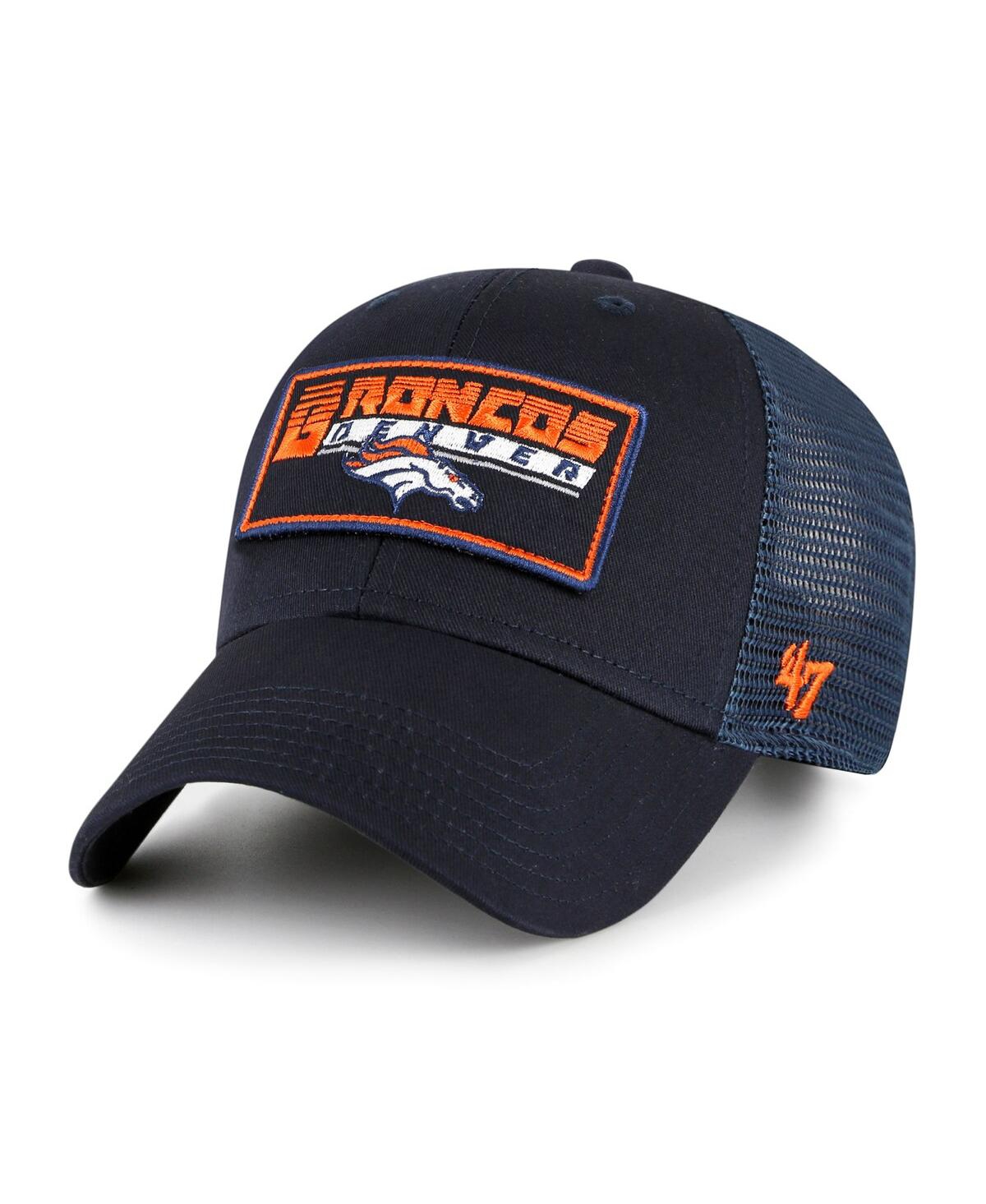 47 Brand Kids' Big Boys And Girls ' Navy Denver Broncos Levee Mvp Trucker Adjustable Hat