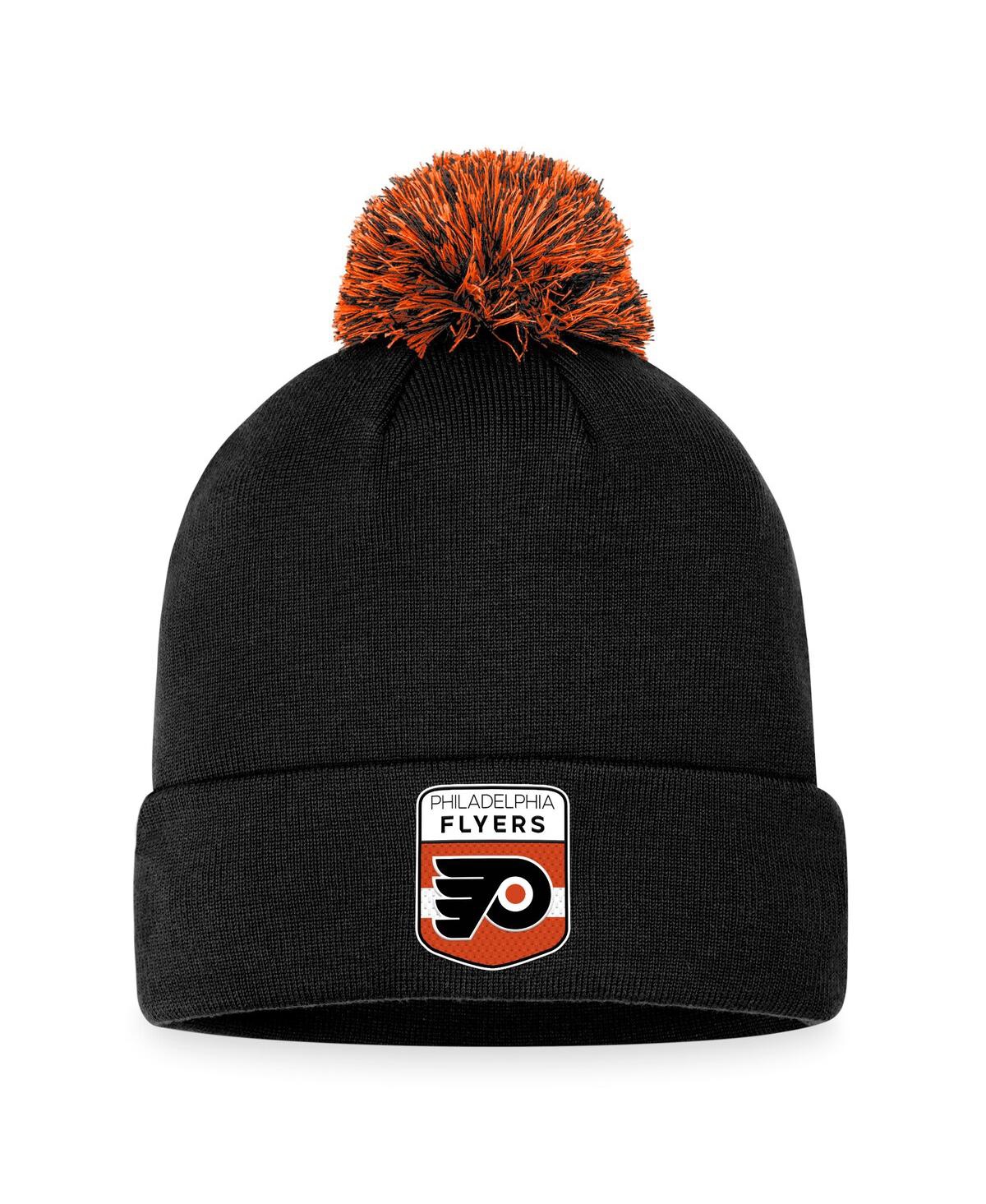 Fanatics Men's  Black Philadelphia Flyers 2023 Nhl Draft Cuffed Knit Hat With Pom In Black
