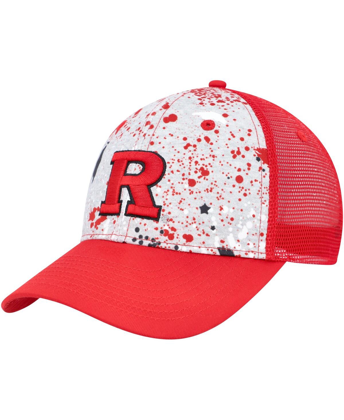 Shop Colosseum Men's  Gray, Scarlet Rutgers Scarlet Knights Love Fern Trucker Snapback Hat In Gray,scarlet