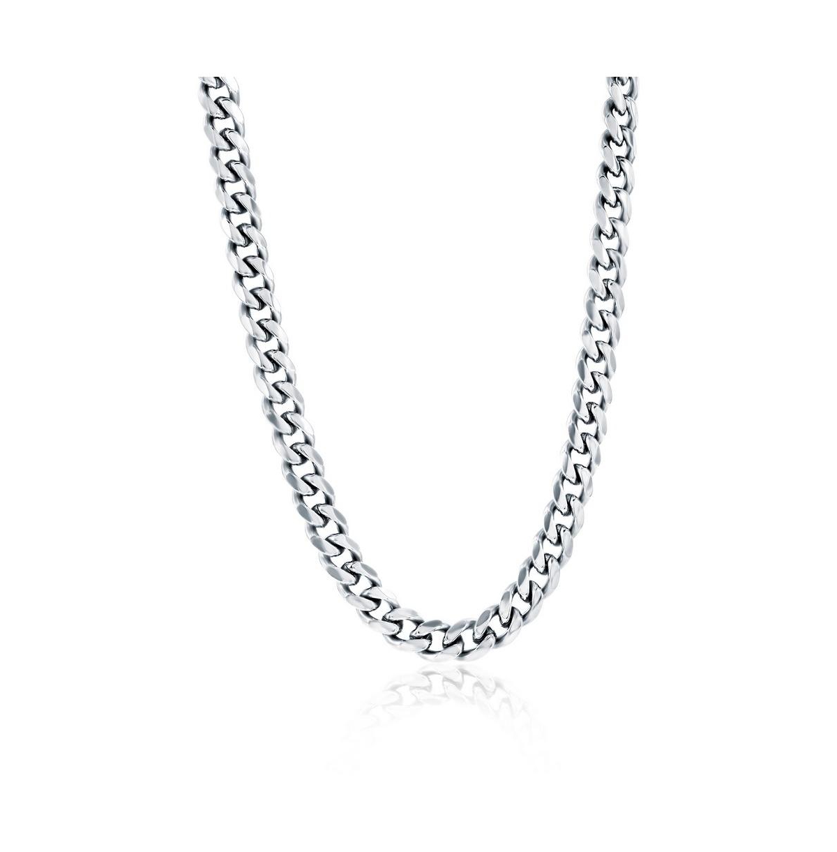 Metallo Stainless Steel 7mm Cuban Chain Necklace