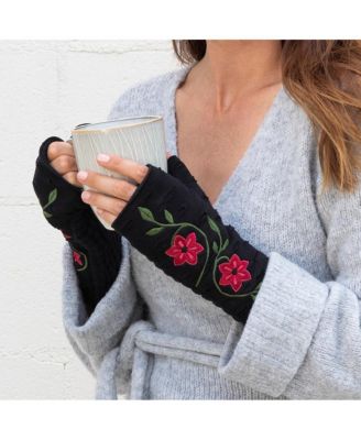 Women s Artisan Crafted Fleece Lined Primrose Fingerless Jersey Gloves