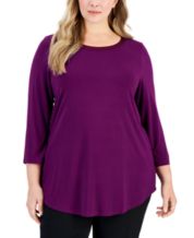 Jm Collection Plus Eva Expression Scoop-Neck Top, Created for