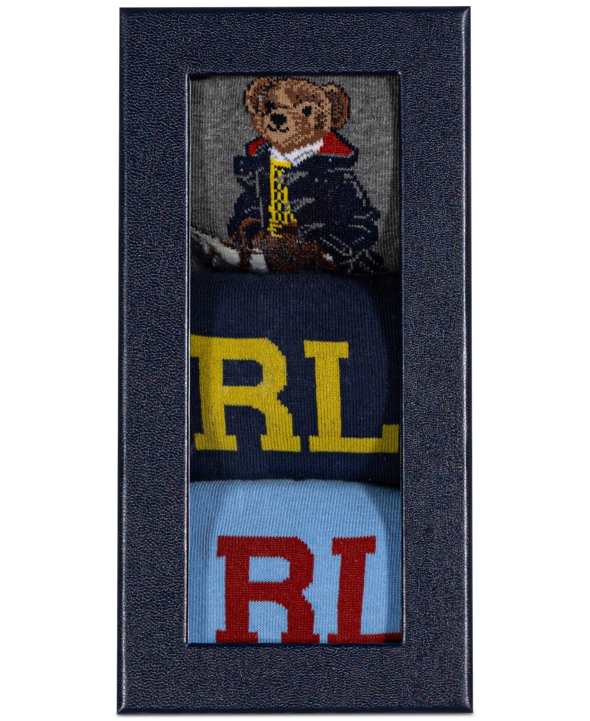 Polo Ralph Lauren Women's 3-Pk. Fall Bear Crew Socks Boxed Set