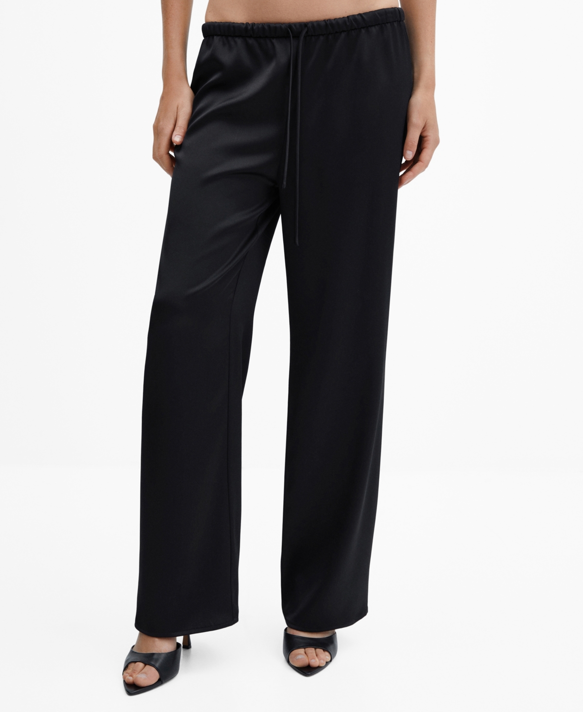 Mango Trousers Black In Black
