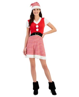 Planet Heart - Juniors' Santa Sweater Dress & Hat