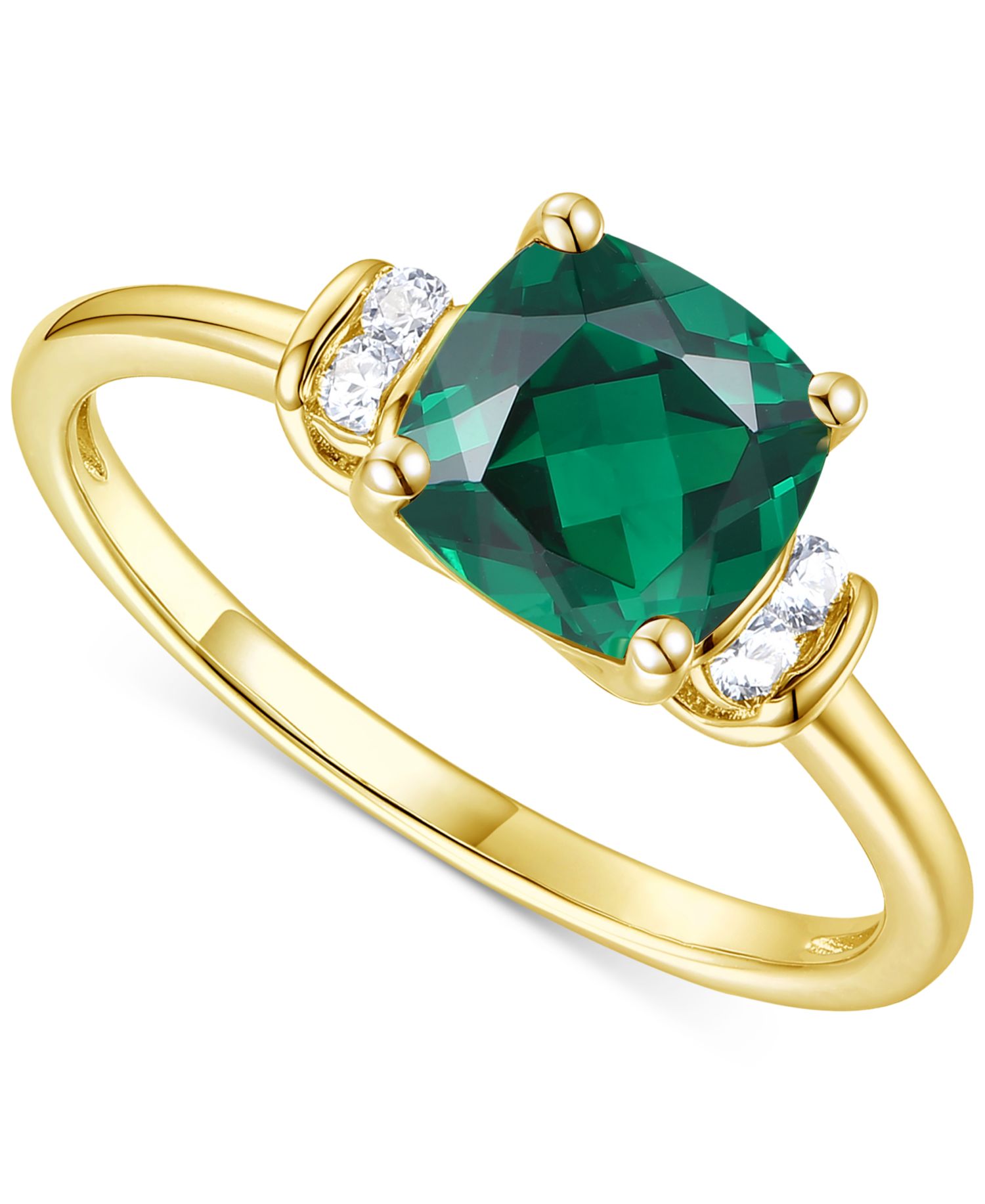 Amethyst (1-1/3 ct. t.w.) & Lab-Grown White Sapphire (1/10 ct. t.w.) in 14k Gold-Plated Sterling Silver (Also in Additional Gemstones)