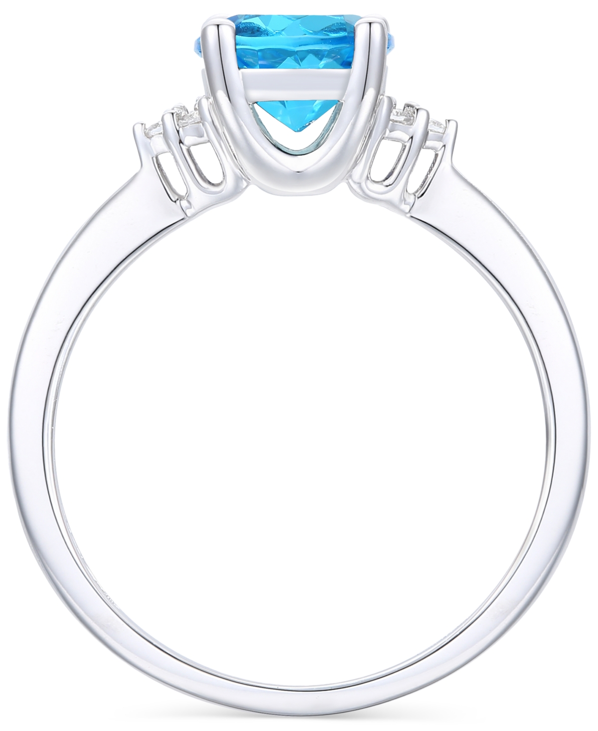 Amethyst (1-1/6 ct. t.w.) & Lab-Grown White Sapphire (1/20 ct. t.w.) Ring in 14k Gold-Plated Sterling Silver (Also in Additional Gemstones) - Blue Top