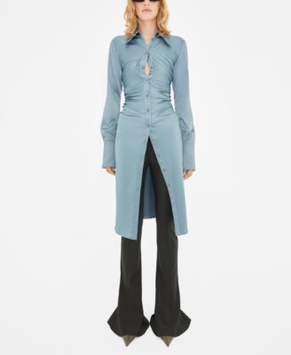 mango satin shirt dress Satin shirt dress - Women