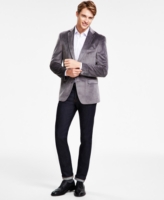 Alfani Men's Slim-Fit Solid Velvet Sport Coats, Created for Macy's - Grey