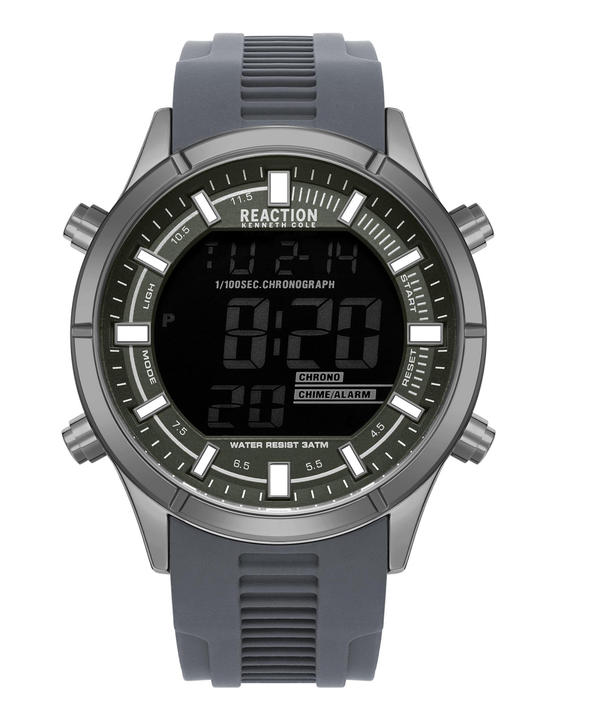 Men's Digital Gray Silicone Watch 47mm - Gray