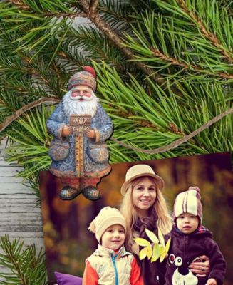 Santa Christmas Wooden Clip-On Ornaments Set of 6 G. DeBrekht