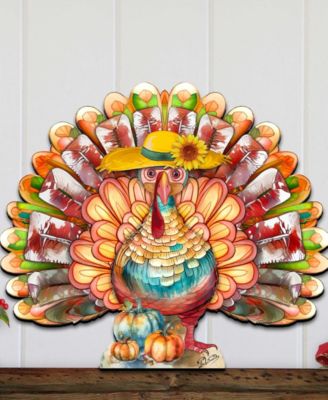 Holiday Door Decor Wooden Door Hanger Autumn Turkey G. DeBrekht