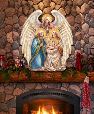 Nativity with Angel Christmas Wooden Door Decor Wall Decor G. DeBrekht