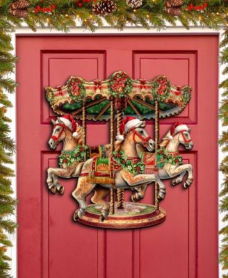 Christmas Carousel Christmas Wooden Wall Decor Door Decor G. DeBrekht