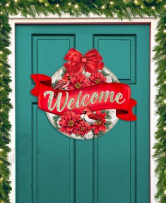 Christmas Wreath Christmas Wooden Door Decor Welcome Sign G. DeBrekht