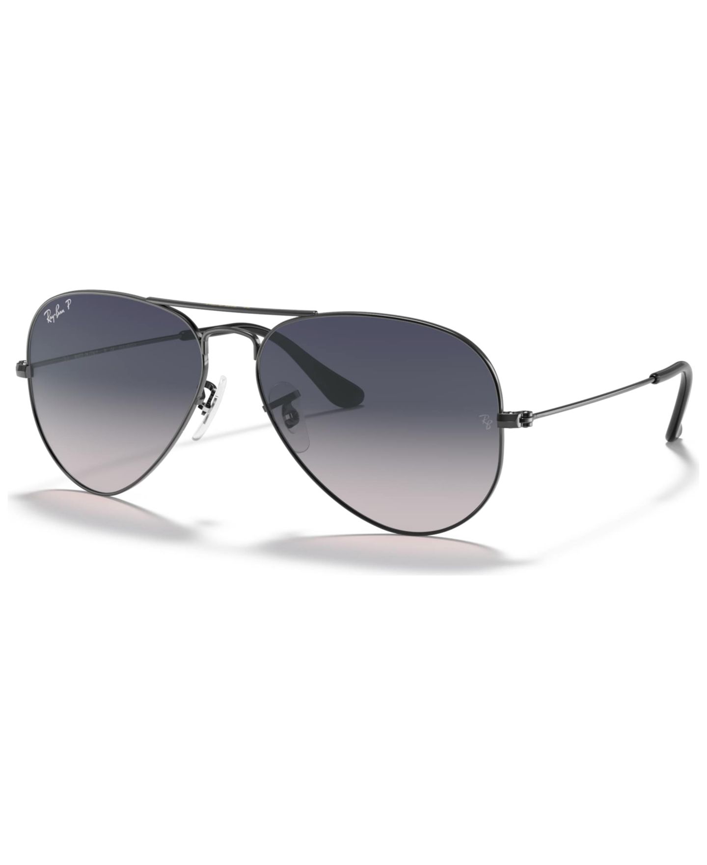 Солнцезащитные очки Ray-Ban Polarized Unisex Sunglasses, RB3025 Aviator Gradient, цвет: Графитовый / Синий — фото 1