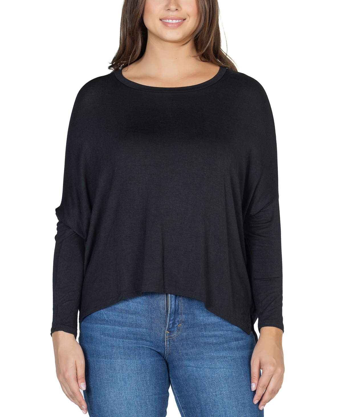 Women's Long Sleeve Oversized Dolman Top - Olive