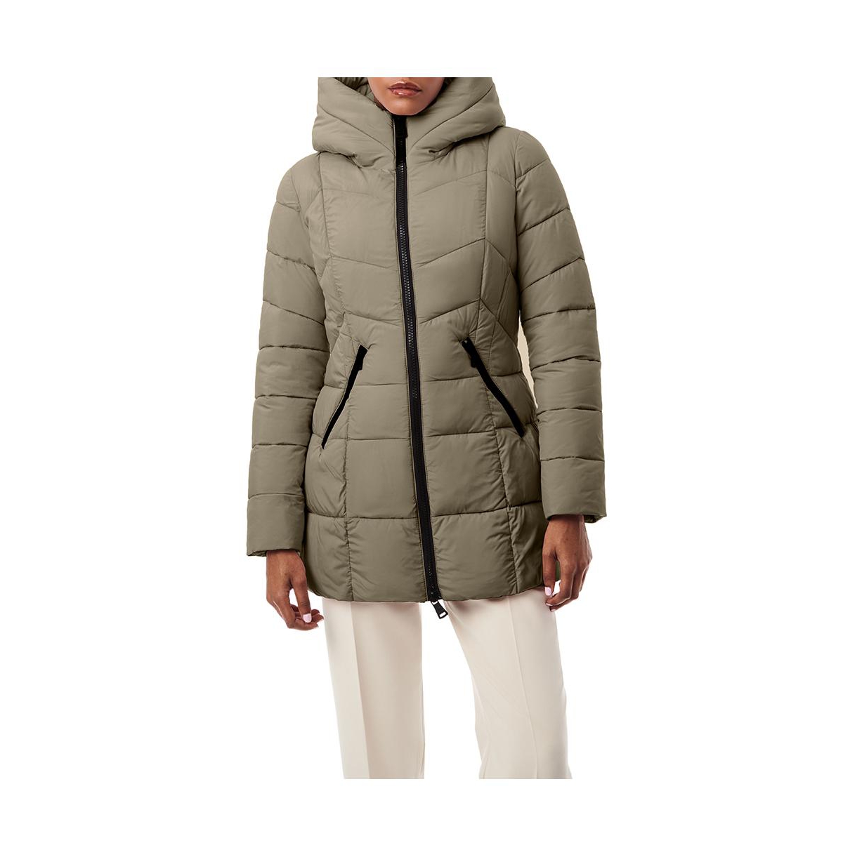 Bernardo Women's Mid-length Puffer Jacket In Liquidmeta | ModeSens