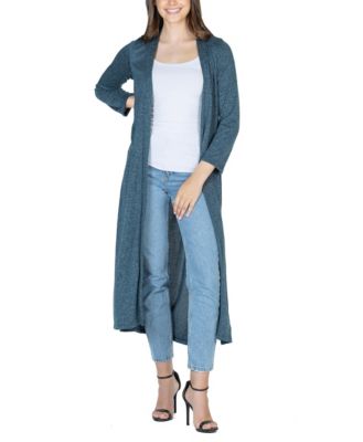 Women's Long Duster Open Front Knit Cardigan Jacket