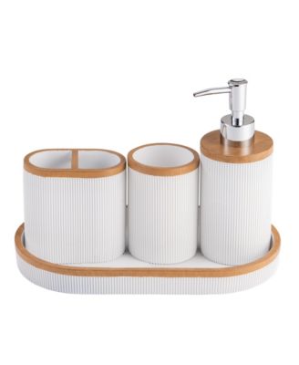 4pc Naomi Resin Paint Coated Bath Accessory Set - Macy's