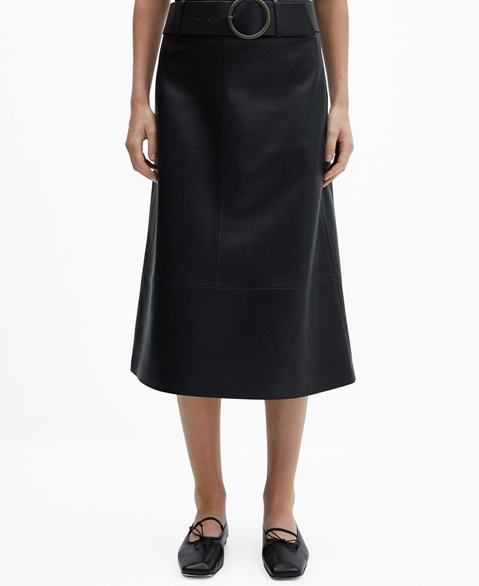 Leather midi aline skirt shop