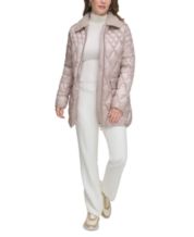 Macy's Women's Mixed Media Sherpa And Quilt Jacket With Adjustable Waist  149.00