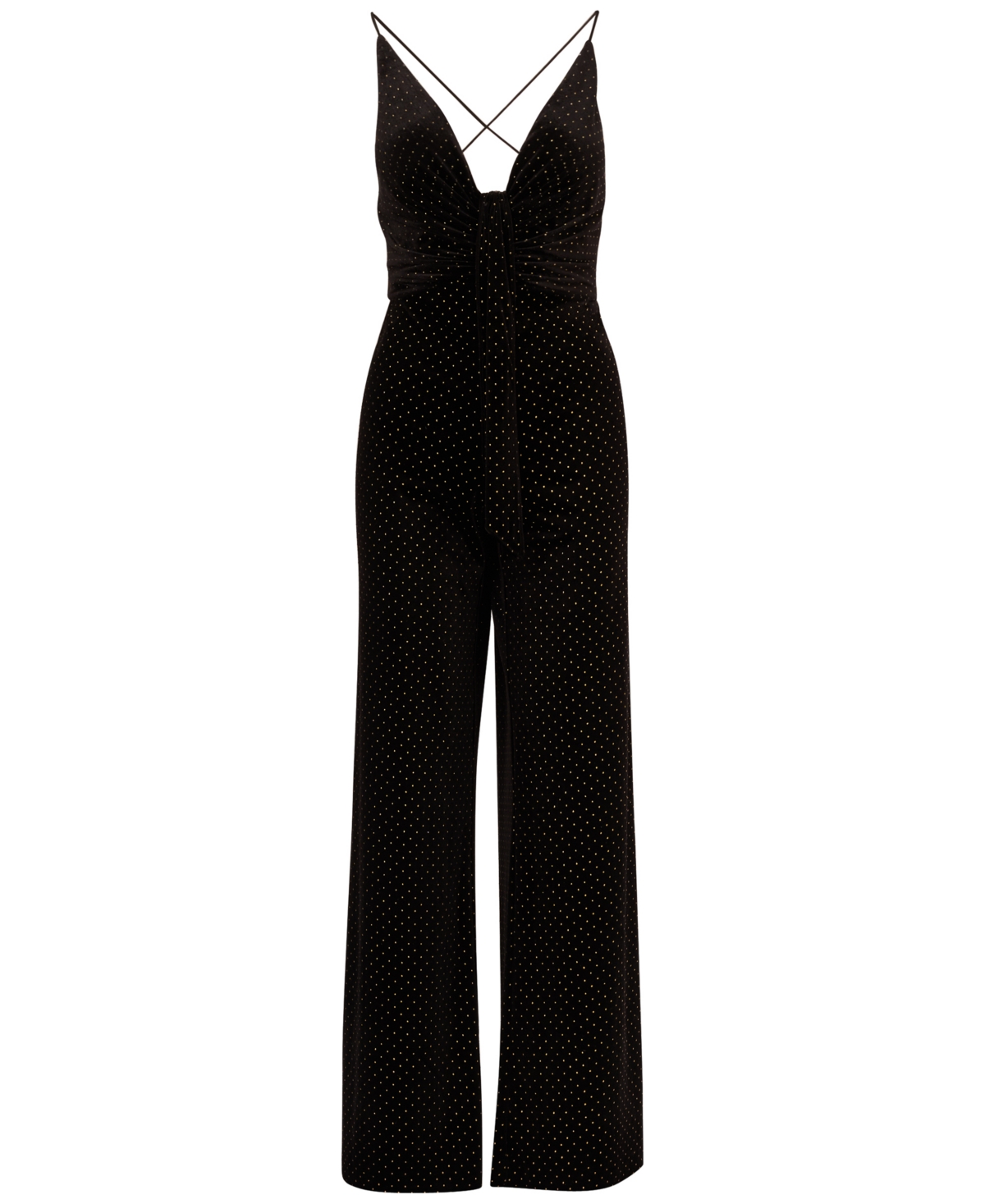 Shop Aidan Mattox Women's Embellished Velvet Jumpsuit In Black