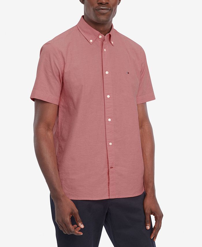 Tommy Hilfiger Men's Classic Fit Short Sleeve Button-Down Oxford Shirt -  Macy's