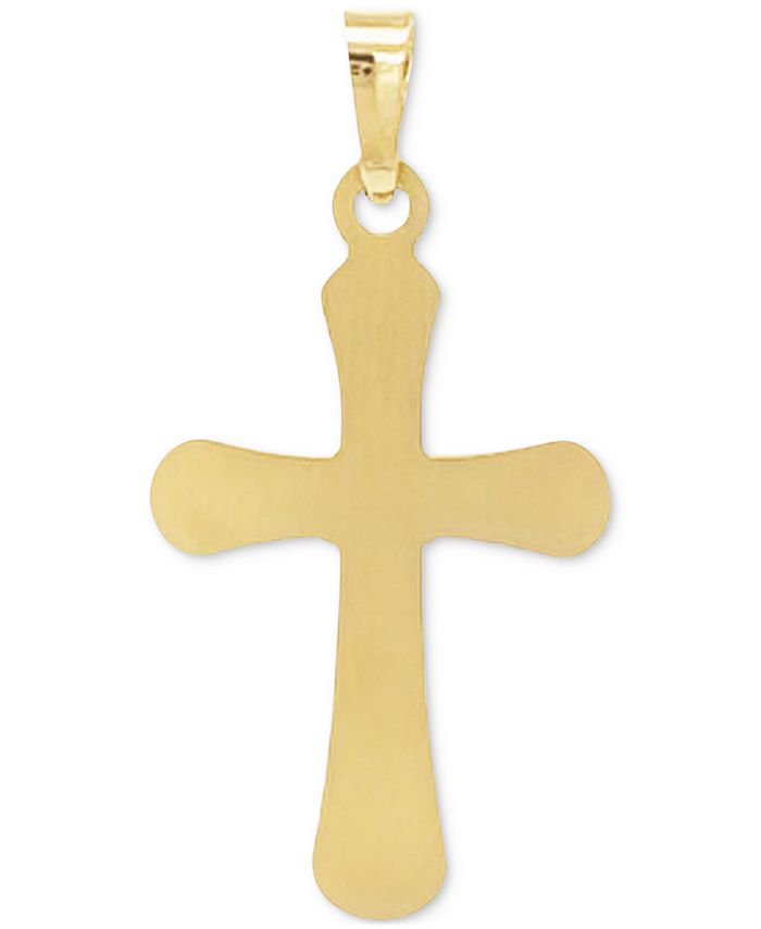 Macy's - Rounded Cross Pendant in 14k Yellow Gold