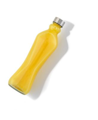 Spring Glass Water Bottles with Stainless Steel Cap, Set of 2