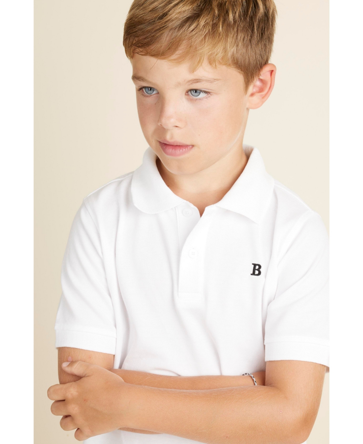 BROOKS BROTHERS B BY BROOKS BROTHERS BIG BOYS SHORT SLEEVE PIQUE POLO SHIRT