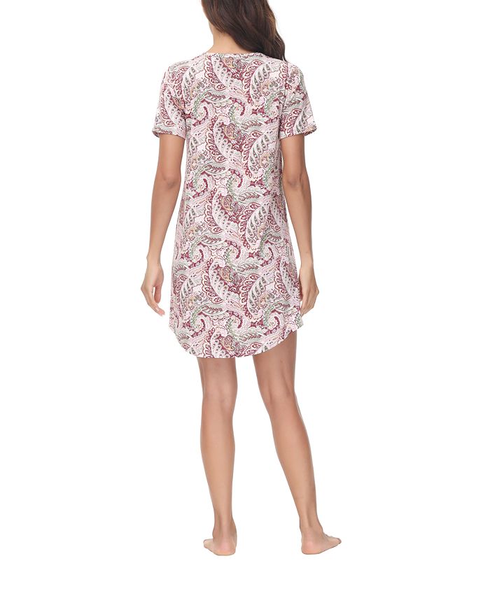 INK+IVY Women's Printed Short Sleeve Sleep Dress Nightgown - Macy's