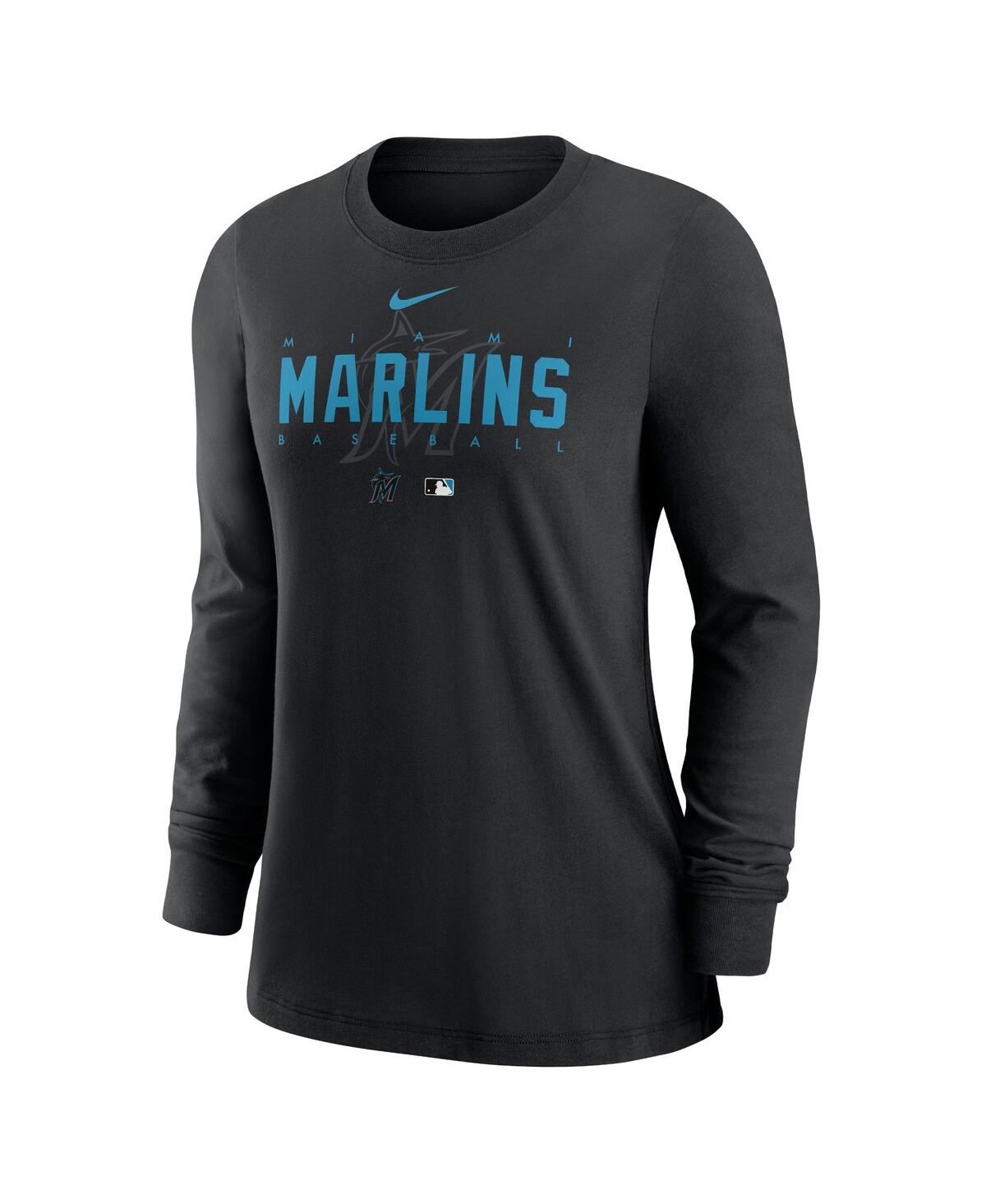 Nike Women's  Black Miami Marlins Authentic Collection Legend Performance Long Sleeve T-shirt In Black