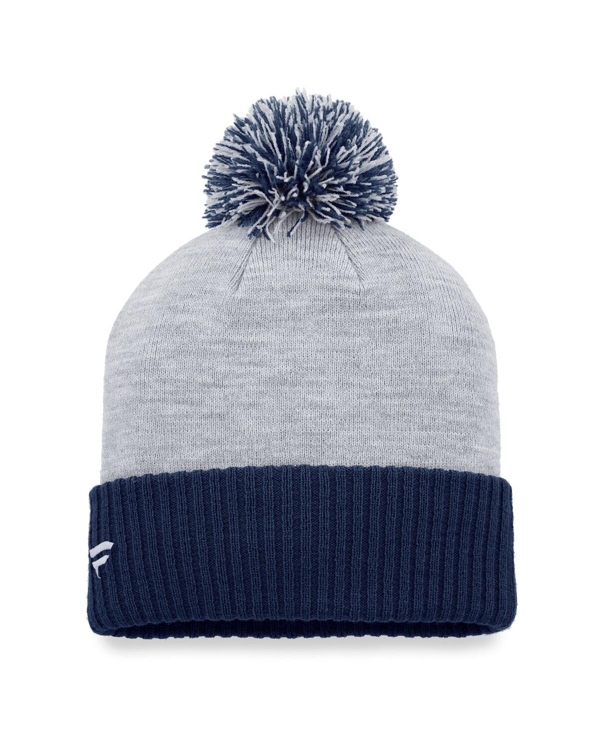 Fanatics Branded Heather Gray Houston Texans Ash Cuffed Knit Hat With Pom In Heather Gray