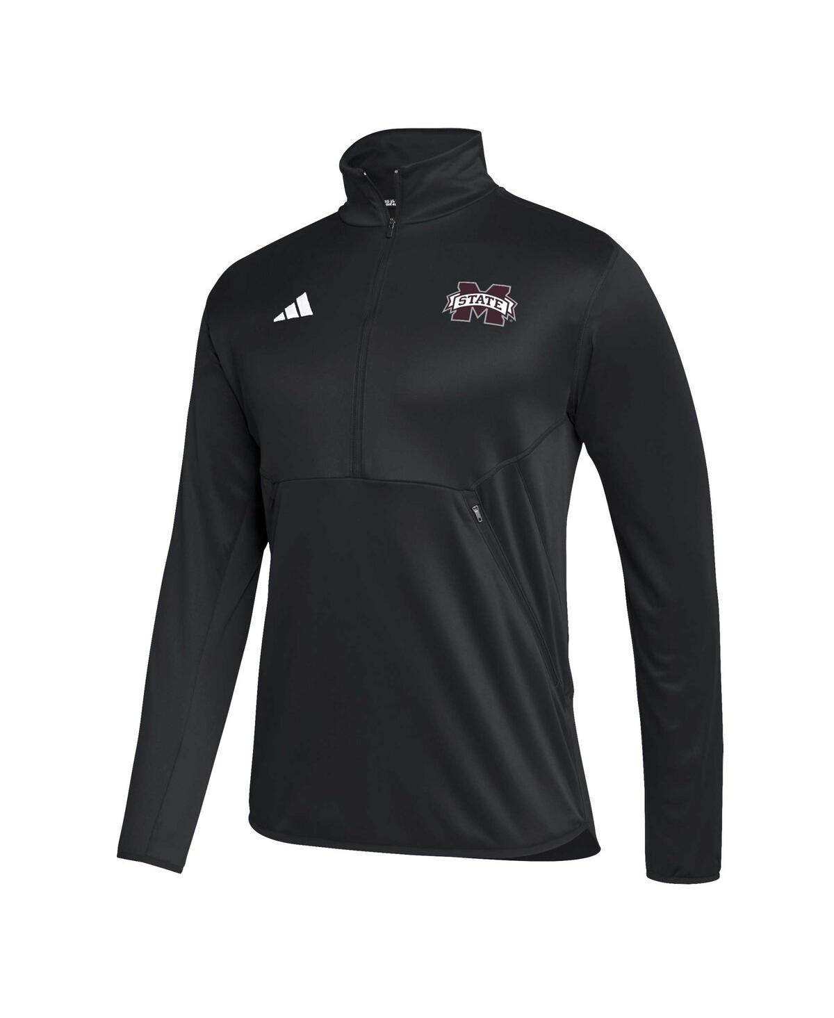 Men's adidasMississippi State Bulldogs 2023 Sideline Aeroready Half-Zip Top - Black