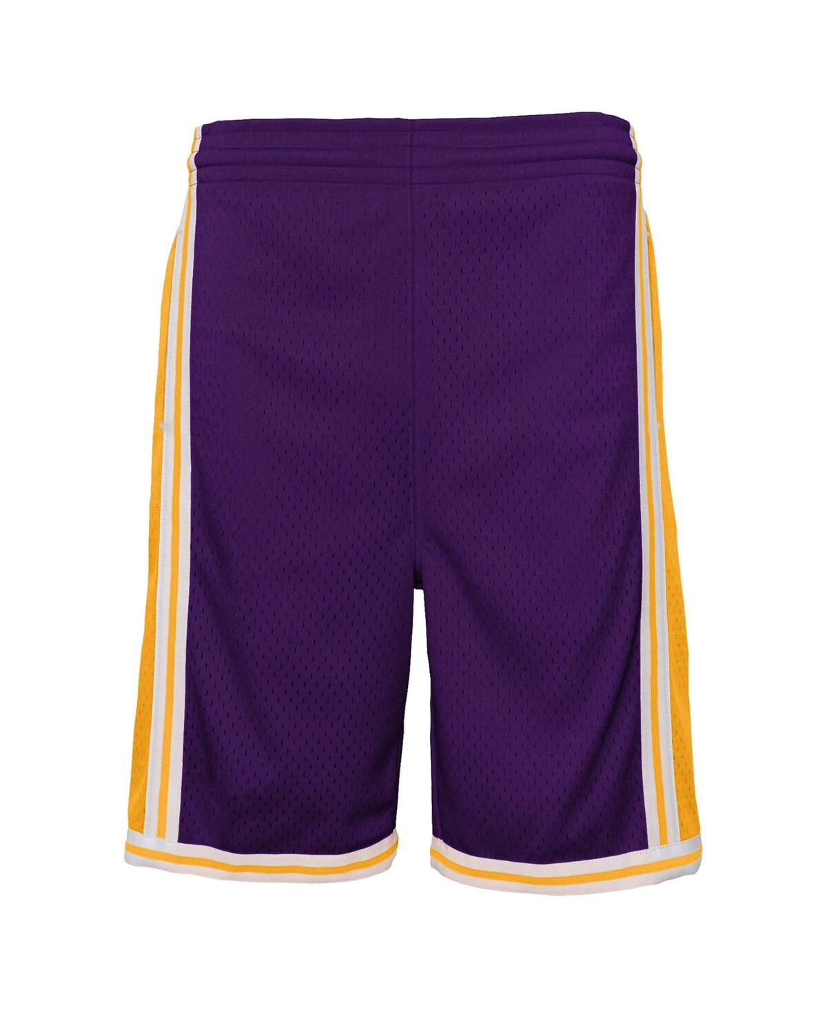 Shop Mitchell & Ness Big Boys  Purple Los Angeles Lakers Hardwood Classics Swingman Shorts
