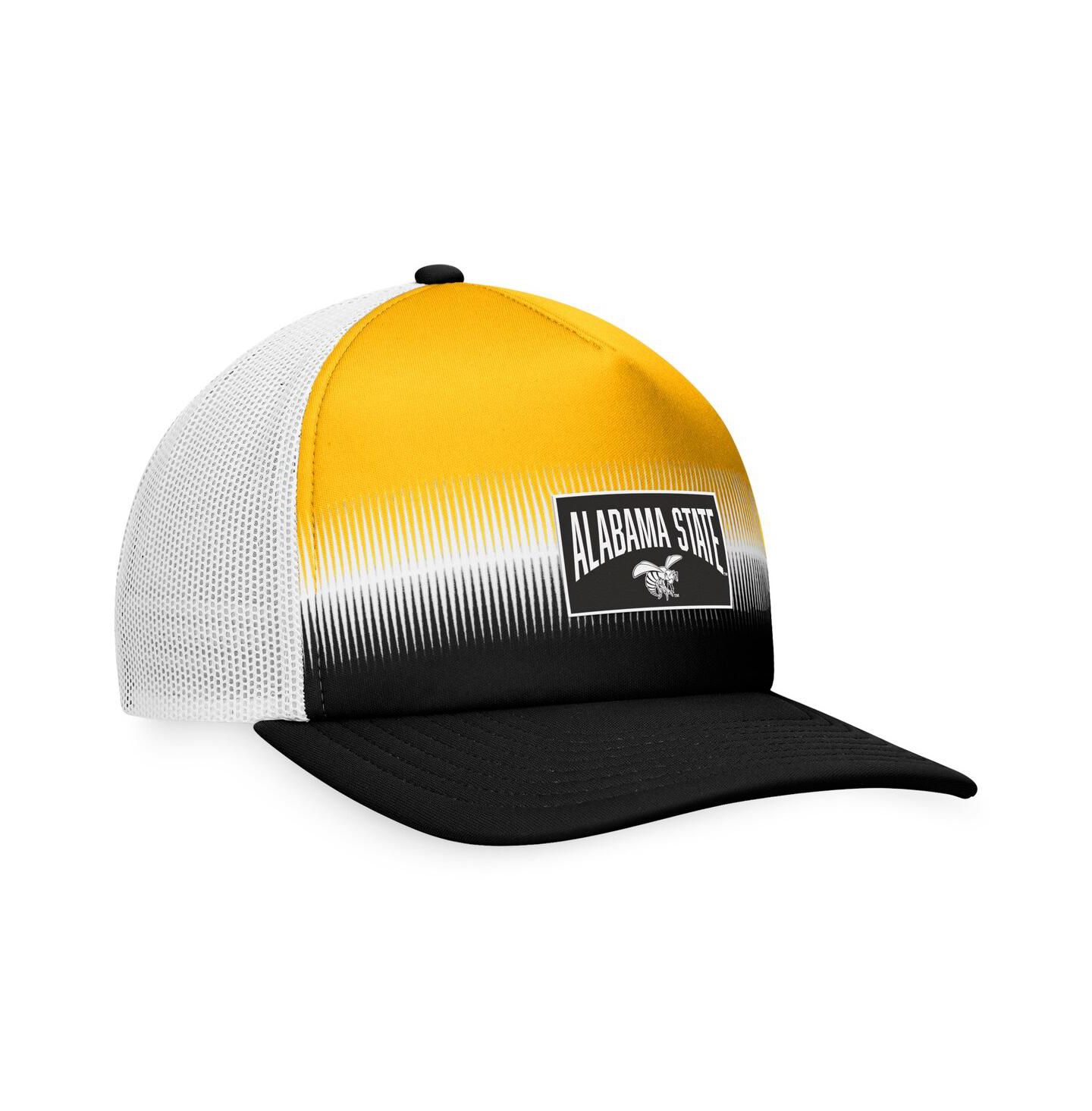 Мужская кепка Top of the World Black, Gold Alabama State Hornets Daybreak Foam Trucker Adjustable Hat — фото 3
