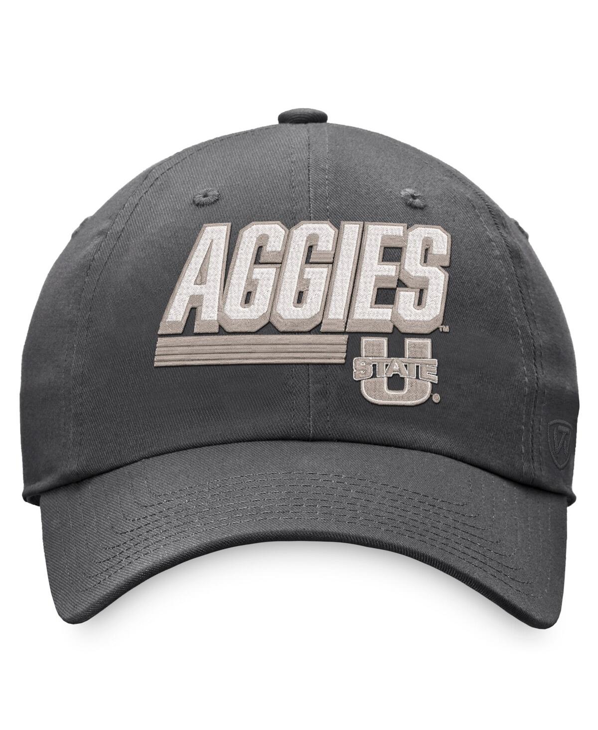 Shop Top Of The World Men's  Charcoal Utah State Aggies Slice Adjustable Hat