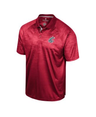 Men's Crimson Washington State Cougars Honeycomb Raglan Polo Shirt
