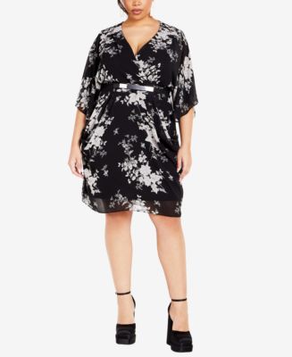 City Chic Trendy Plus Size Bouquet Mini Dress - Macy's