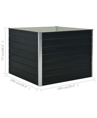 Raised Garden Bed Anthracite 39.4"x39.4"x30.3" Galvanized Steel