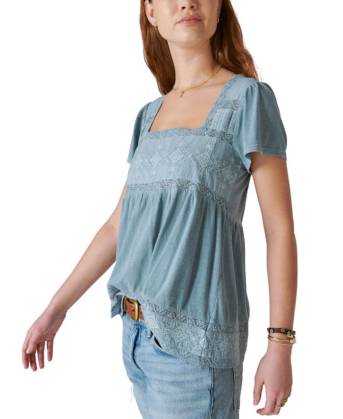 Lucky Brand Women's Embroidered Eyelet Tank Top - Macy's